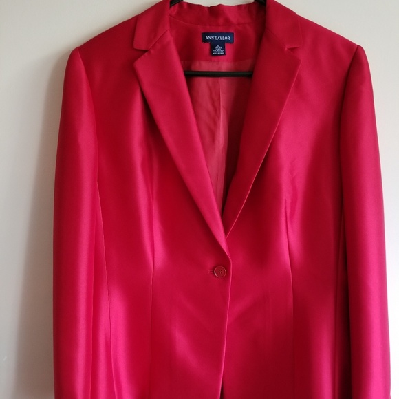 ann taylor red blazer